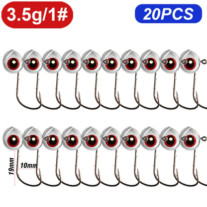 5-20Pcs Big Fish Eye Jig Head Hooks 2.5g 3.5g 5g Shank Barbed Root Ned Rig Fishing Soft Lure Kit Tackle Pesca Gear Fishhook - Duke's Fishing Supply
