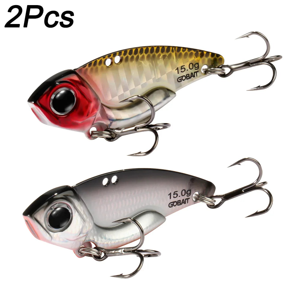 Metal Jig VIB Lure 7g 10g 15g Spoon Spinner Color Spinning Fishing Tackle Treble Hooks Swimbait Pesca Bait Spinnerbait VIBRATION - Duke's Fishing Supply