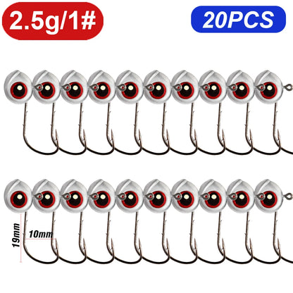 5-20Pcs Big Fish Eye Jig Head Hooks 2.5g 3.5g 5g Shank Barbed Root Ned Rig Fishing Soft Lure Kit Tackle Pesca Gear Fishhook - Duke's Fishing Supply