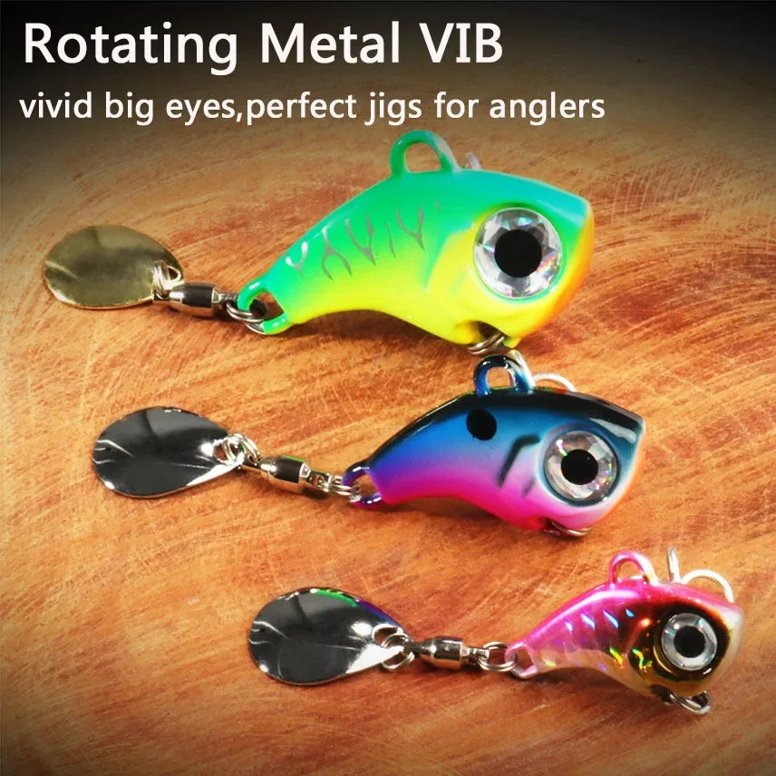 GOBAIT Spinner Bait 10g 20g 30g VIB Spoon Metal Jig Fishing Vibration Tackle Blade Pesca Rotating Spinning Lure Gear Spinnerbait - Duke's Fishing Supply