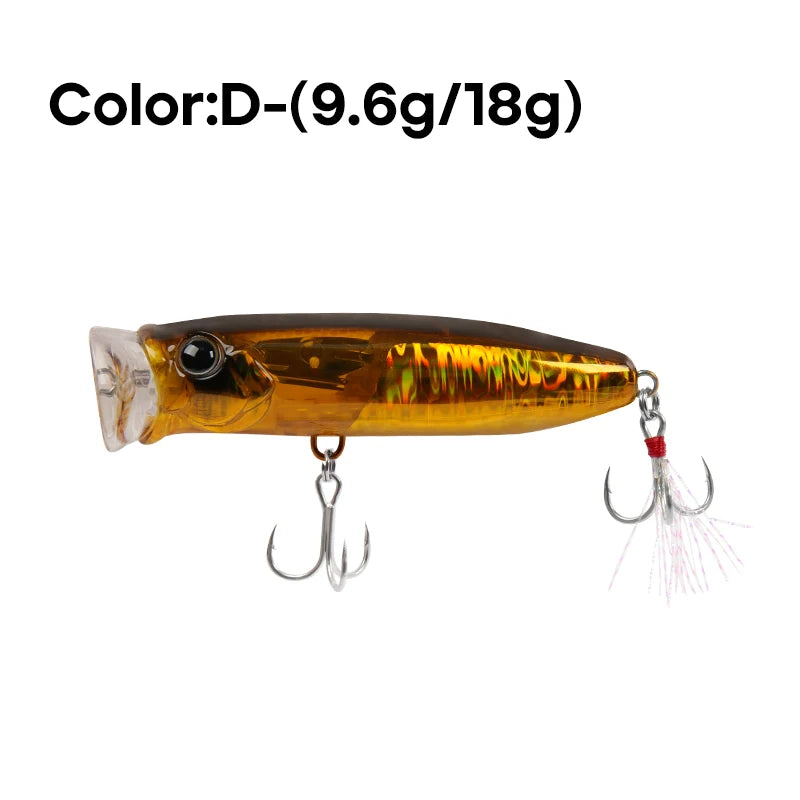LETOYO 9.6g/18g Floating Popper Lure Topwater Hard Baits With Steel Balls Artificial Popper Fishing Lure For Bass - Duke's Fishing Supply