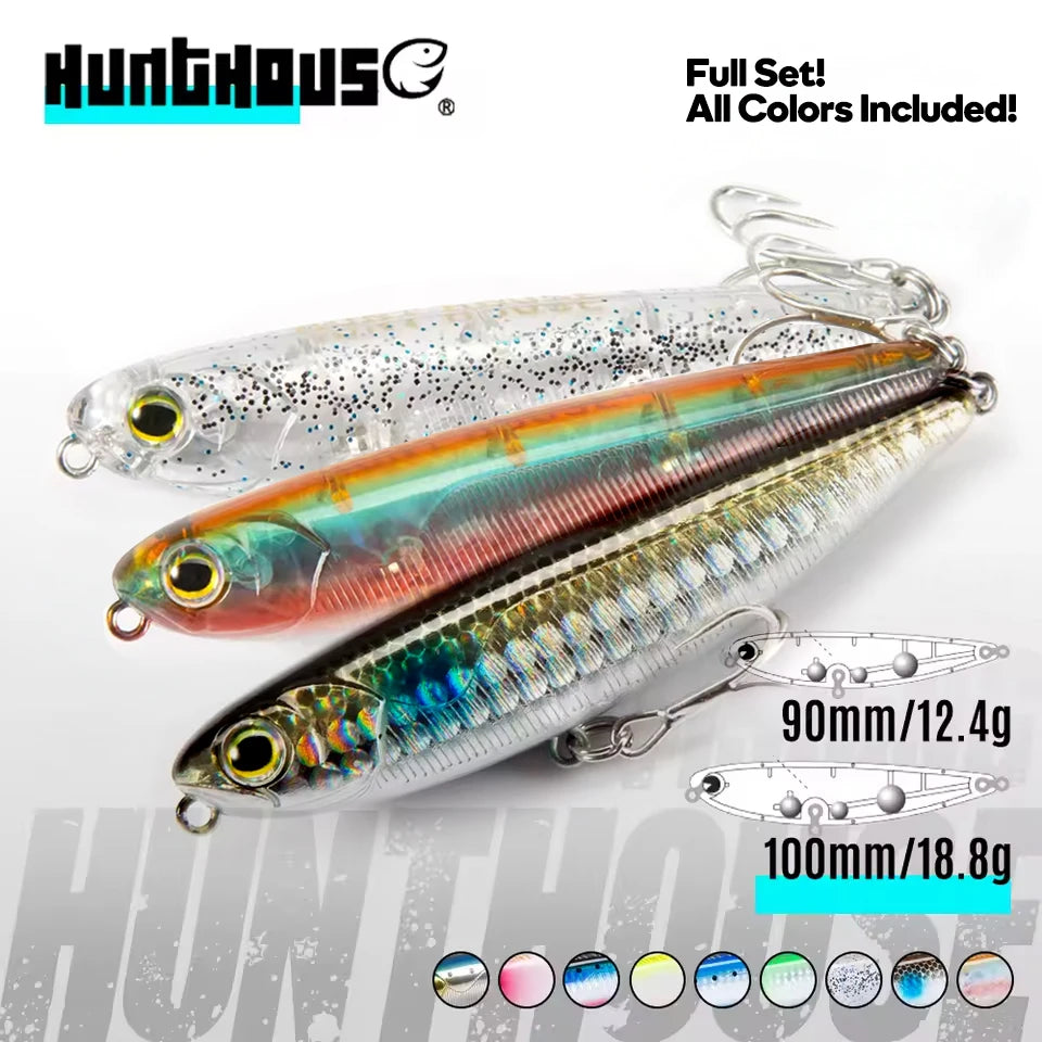 Hunthouse Pencil Fishing Lure Walk The Dog Top Water Artificial Bait Fishing Tackle For Pike Bass Bestselling Color Combos LW536 - Duke's Fishing Supply