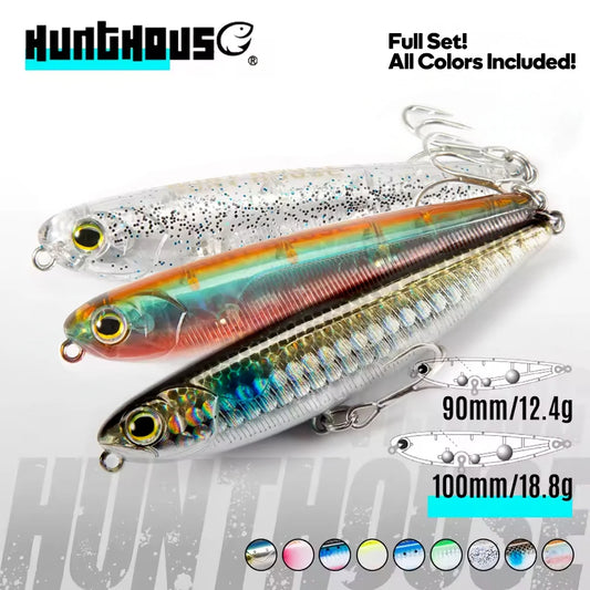 Hunthouse Pencil Fishing Lure Walk The Dog Top Water Artificial Bait Fishing Tackle For Pike Bass Bestselling Color Combos LW536 - Duke's Fishing Supply