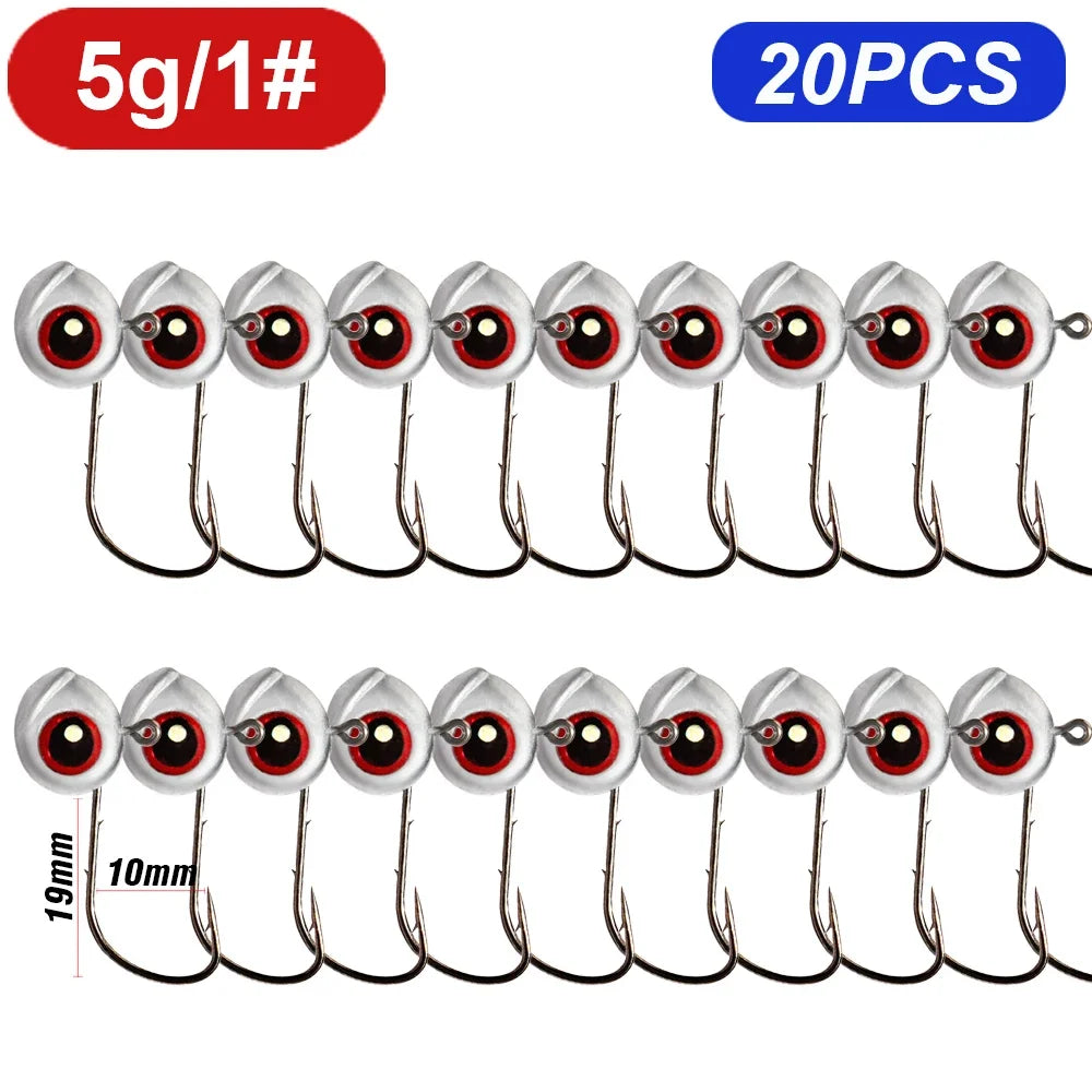 5-20Pcs Big Fish Eye Jig Head Hooks 2.5g 3.5g 5g Shank Barbed Root Ned Rig Fishing Soft Lure Kit Tackle Pesca Gear Fishhook - Duke's Fishing Supply