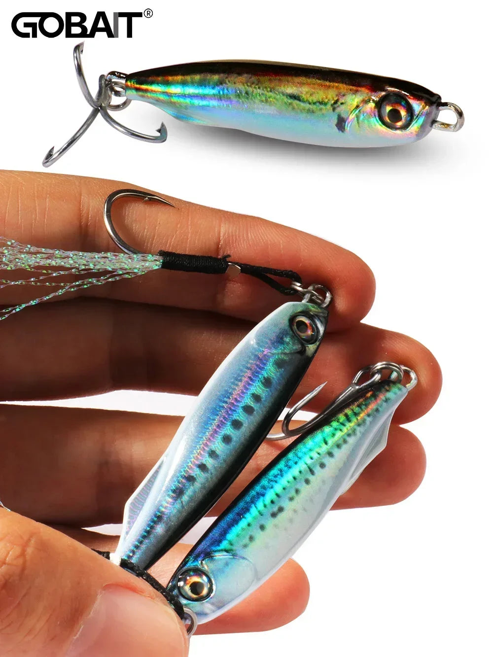 GOBAIT Metal Jig Lure 10g 20 30g 40g Spinner Spoon 3D Eye Color Spinning Fishing Tackle Popper Gear Hook Swimbait Pesca Bait - Duke's Fishing Supply