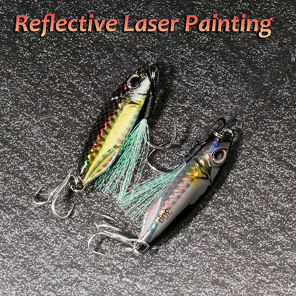 Metal Jig Fishing Lure 10g 20g 30g 40g Shore Casting Swimbait VIB Spoon Fishhook Spinner LAKE Ocean Tackle Pesca Artificial Bait - Duke's Fishing Supply