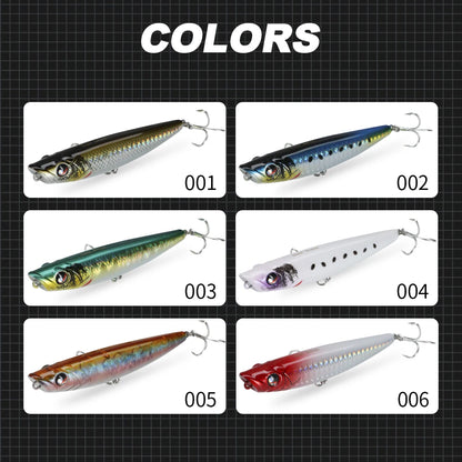 Hunthouse WTD Hard Pencil Fishing Lure Topwater Popper 90m/11.6g Stick Bait Wobblers Fishing Tackle For Seabass Pike LW547 - Duke's Fishing Supply