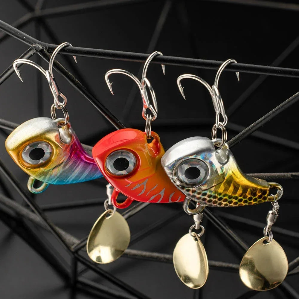 GOBAIT Spinner Bait 10g 20g 30g VIB Spoon Metal Jig Fishing Vibration Tackle Blade Pesca Rotating Spinning Lure Gear Spinnerbait - Duke's Fishing Supply