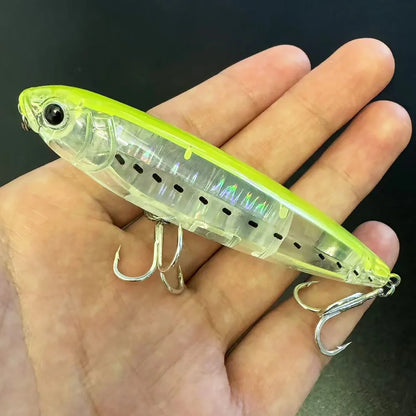 GOBAIT Floating Pencil Bait 17.5g 10cm Topwater Walk The Dog Fishing Lure 3D Swimbait Hook Popper Pesca Minnow Rattle Cranbait - Duke's Fishing Supply