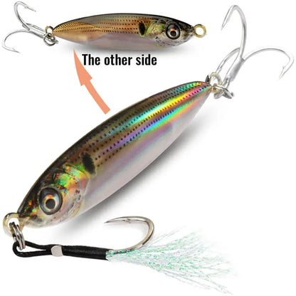 Metal Jig Lure 20g 30g 40g Spinner Spoon 3D Eye Color Laser Spinning Fishing Tackle Popper Hook Swimbait Pesca Spinnerbait Bait - Duke's Fishing Supply