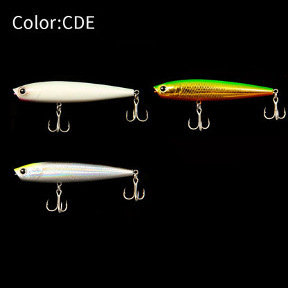LETOYO 12g/19.5g Floating Popper Lure Long Throw Topwater Hard Pencil Baits Laser Coating Streamline Bass Fishing Lure - Duke's Fishing Supply