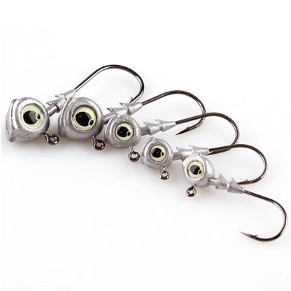 Glow-Eye Jigheads (3.5–10 g, 10-Piece Pack) - Duke's Fishing Supply