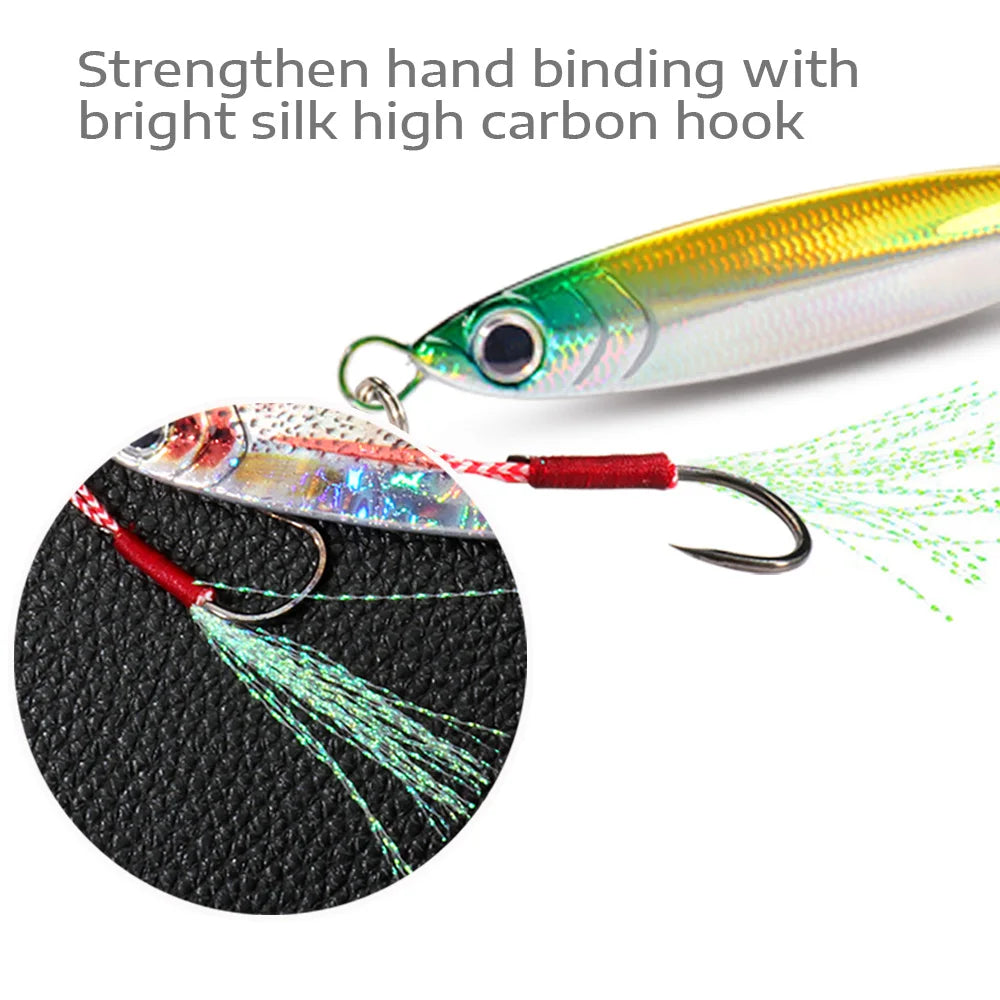 5pcs Metal Jig Lure kit 7g 10g 20g 30g 40g Spinner Sinking Pencil Fishing Tackle Feather Treble Hooks Pesca Cast 2/3/5pcs Baits - Duke's Fishing Supply