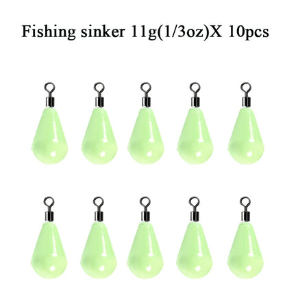 Glow-in-the-Dark Dropshot Sinker - Duke's Fishing Supply