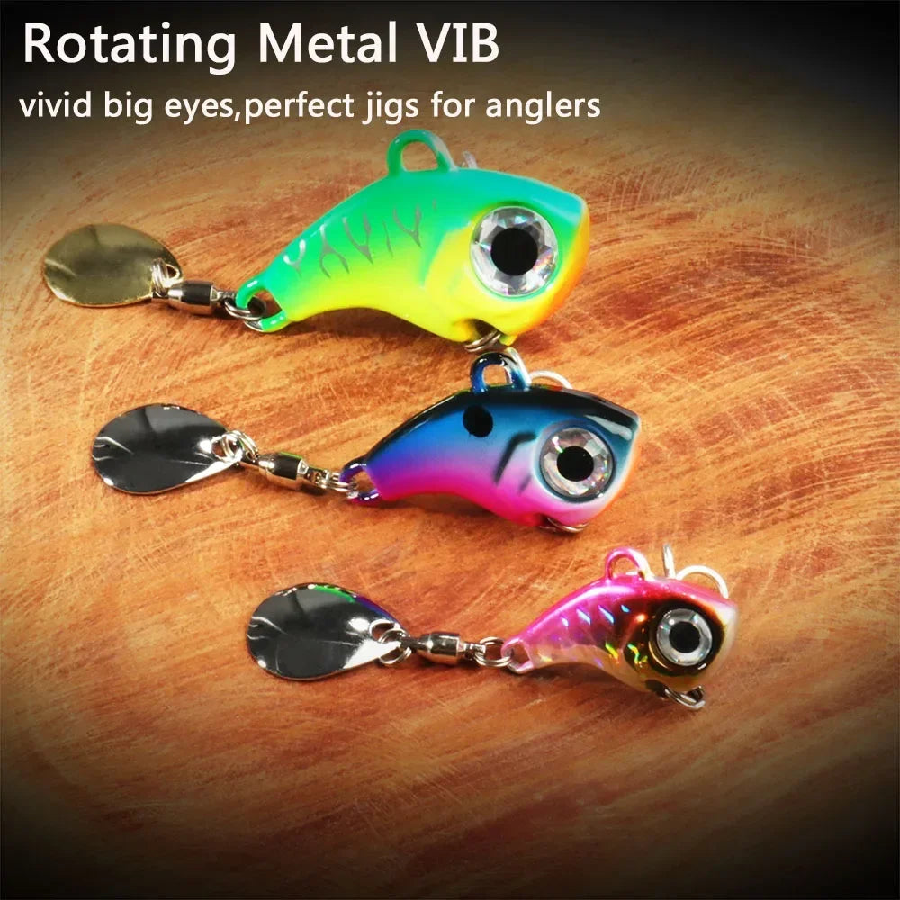 GOBAIT Spinner Bait 10g 20g 30g VIB Spoon Metal Jig Fishing Vibration Tackle Blade Pesca Rotating Spinning Lure Gear Spinnerbait - Duke's Fishing Supply
