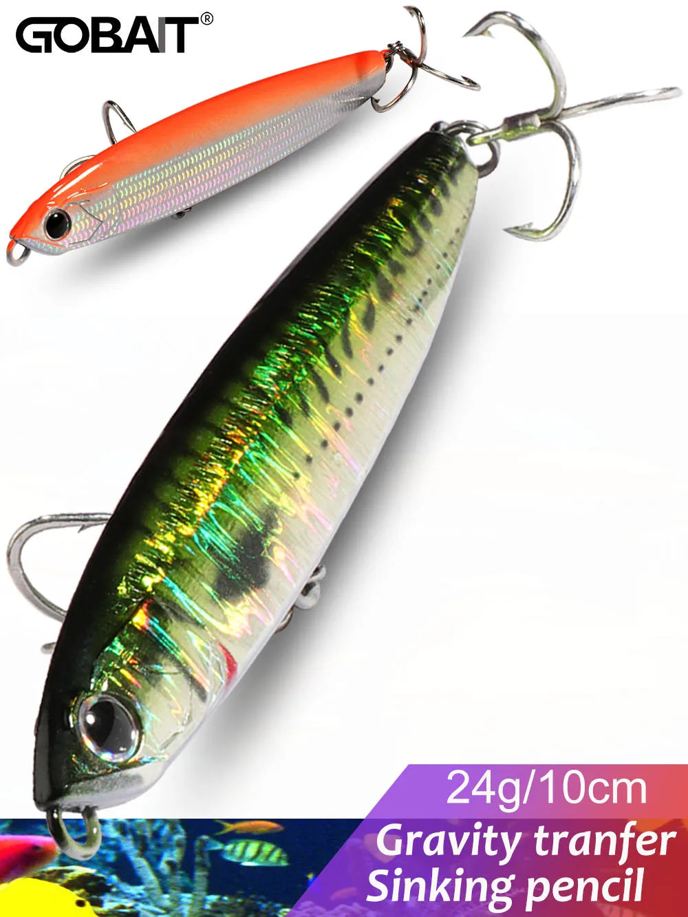 Sinking Pencil Lure 24g 10cm Gravity Transfer Wobbler Swimbait Kit Pesca Jerkbait Hook Popper Sea Fishing Tackle Artificial Bait - Duke's Fishing Supply