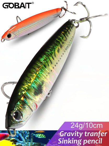 Sinking Pencil Lure 24g 10cm Gravity Transfer Wobbler Swimbait Kit Pesca Jerkbait Hook Popper Sea Fishing Tackle Artificial Bait - Duke's Fishing Supply