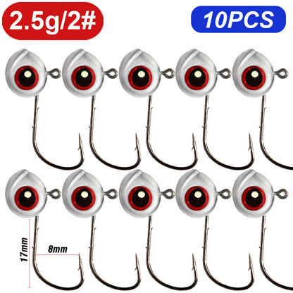 5-20Pcs Big Fish Eye Jig Head Hooks 2.5g 3.5g 5g Shank Barbed Root Ned Rig Fishing Soft Lure Kit Tackle Pesca Gear Fishhook - Duke's Fishing Supply