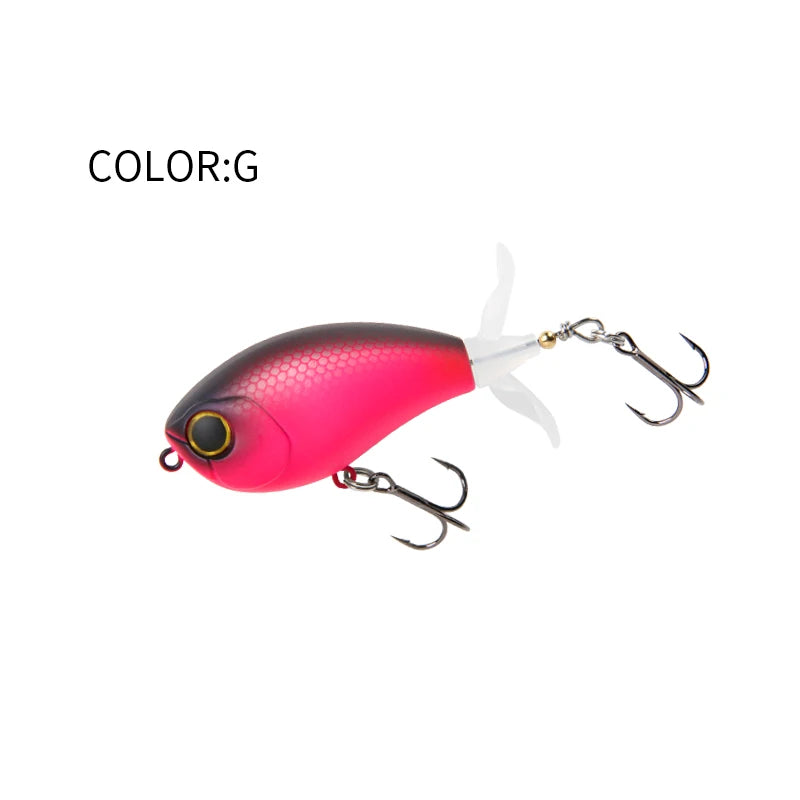 LETOYO 40mm 50mm Topwater Whopper Popper Rotating Double Propeller Tail Artificial Bait for bass pike Fishing Lures - Duke's Fishing Supply