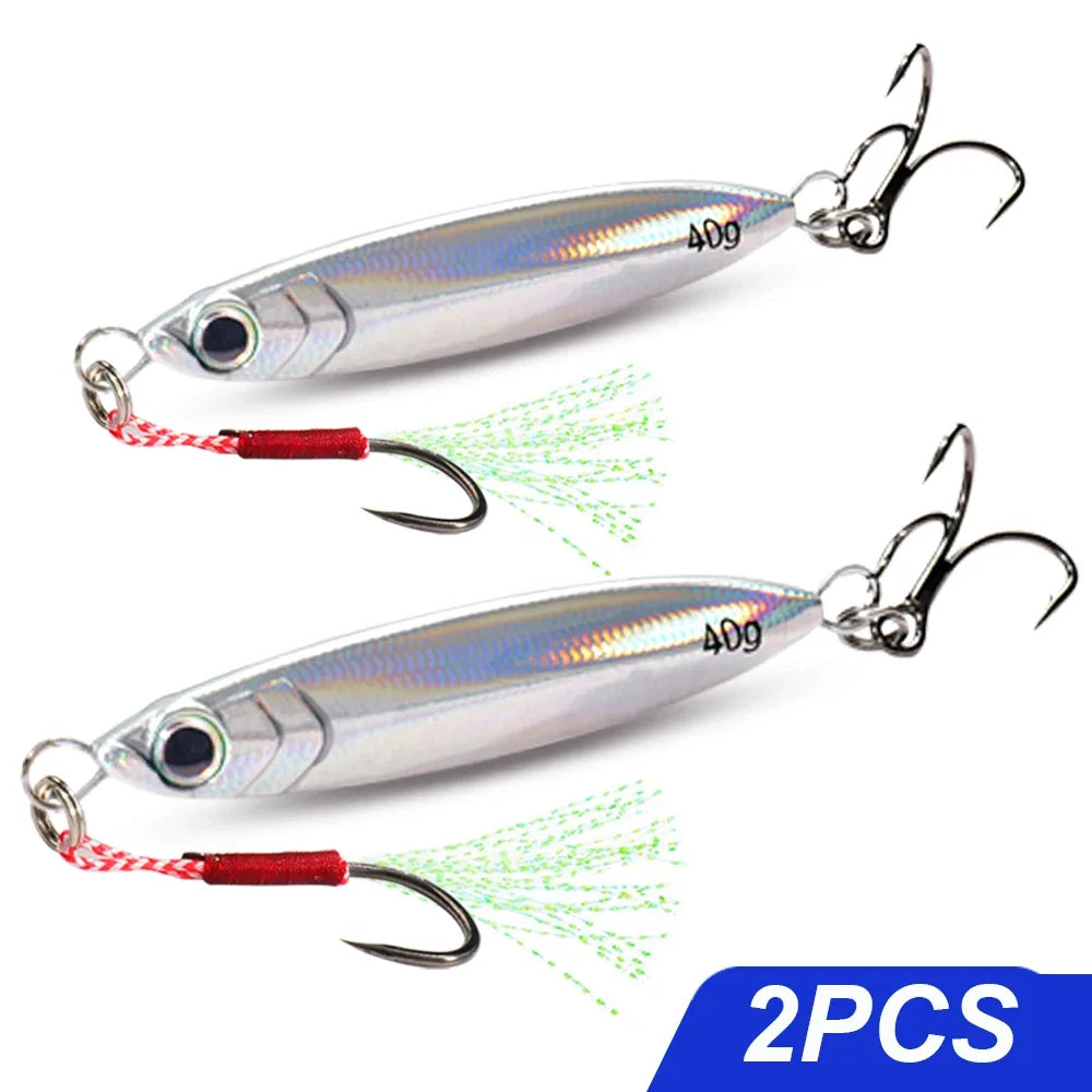 5pcs Metal Jig Lure kit 7g 10g 20g 30g 40g Spinner Sinking Pencil Fishing Tackle Feather Treble Hooks Pesca Cast 2/3/5pcs Baits - Duke's Fishing Supply