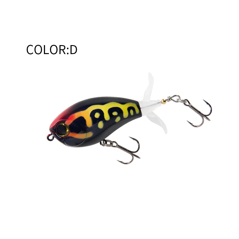 LETOYO 40mm 50mm Topwater Whopper Popper Rotating Double Propeller Tail Artificial Bait for bass pike Fishing Lures - Duke's Fishing Supply