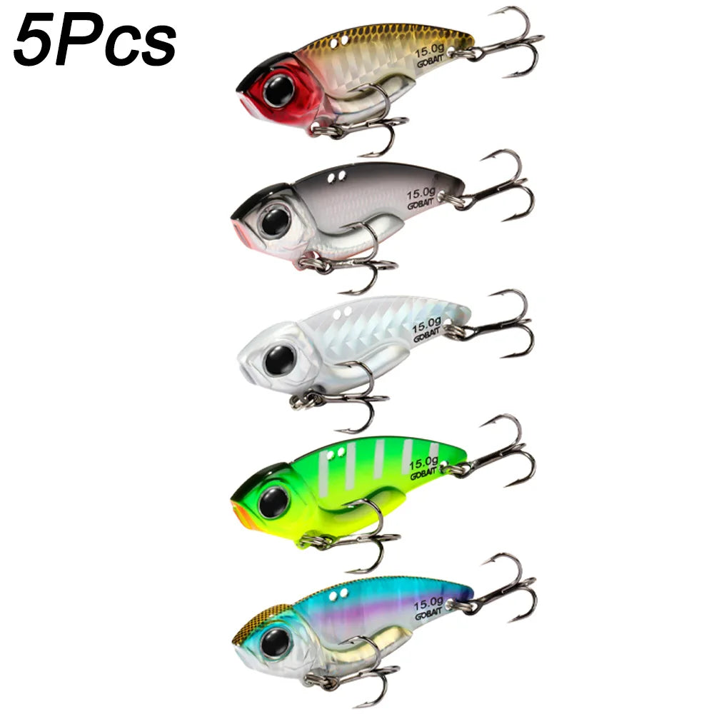 Metal Jig VIB Lure 7g 10g 15g Spoon Spinner Color Spinning Fishing Tackle Treble Hooks Swimbait Pesca Bait Spinnerbait VIBRATION - Duke's Fishing Supply