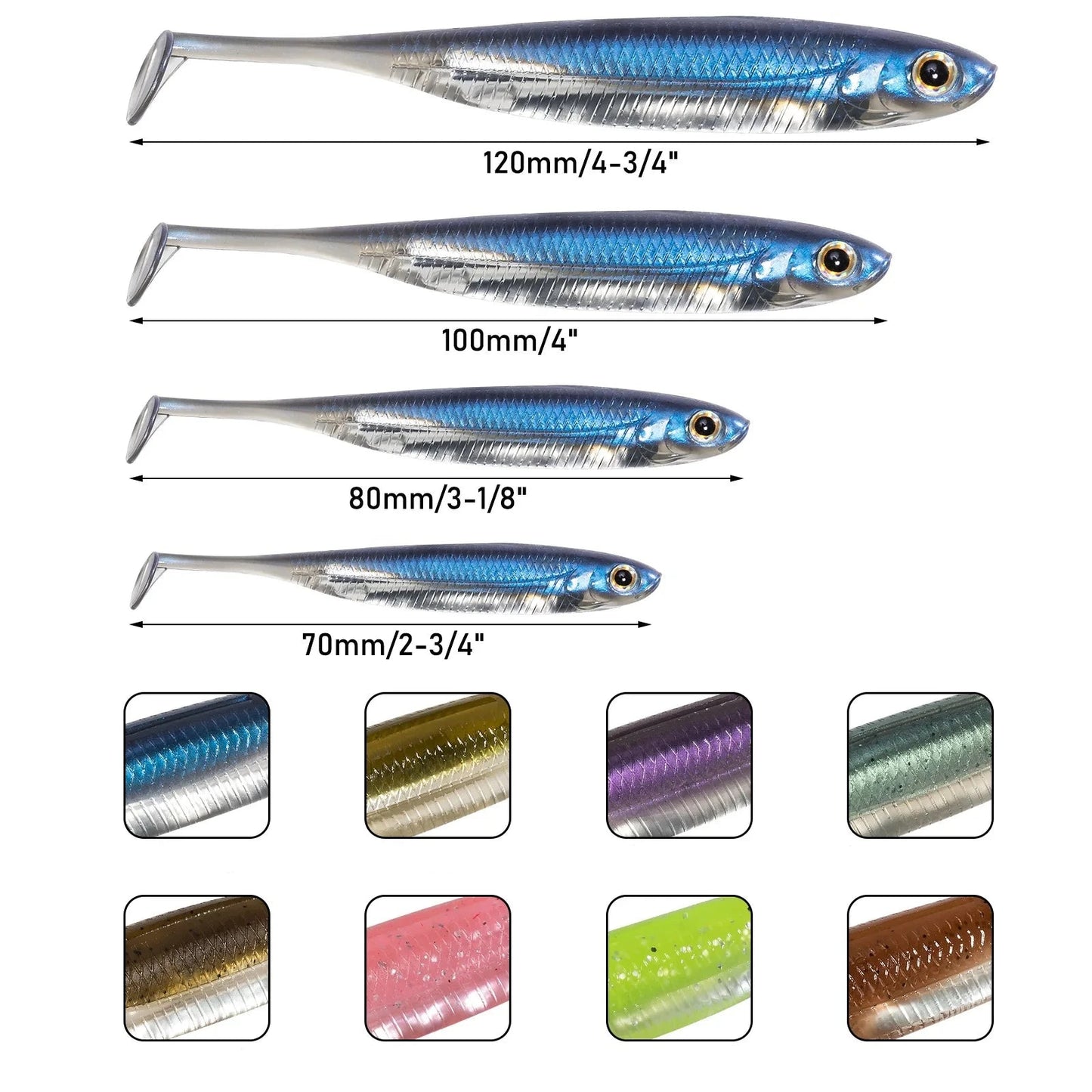 Paddle Tail Shad Swimbait (Various Sizes) - Duke's Fishing Supply