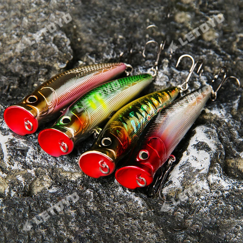 LETOYO Floating Fishing Lures 8.5g 16g Artificial Laser Coating Hard Baits Topwater Poppers Bass Pike Wobbler Popper Lure - Duke's Fishing Supply