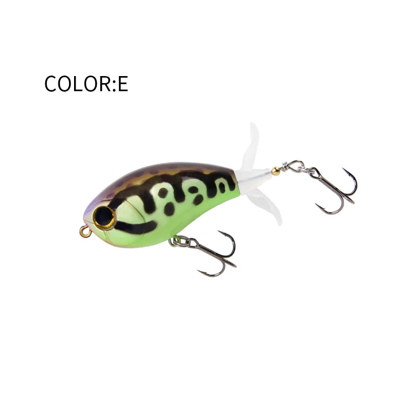 LETOYO 40mm 50mm Topwater Whopper Popper Rotating Double Propeller Tail Artificial Bait for bass pike Fishing Lures - Duke's Fishing Supply