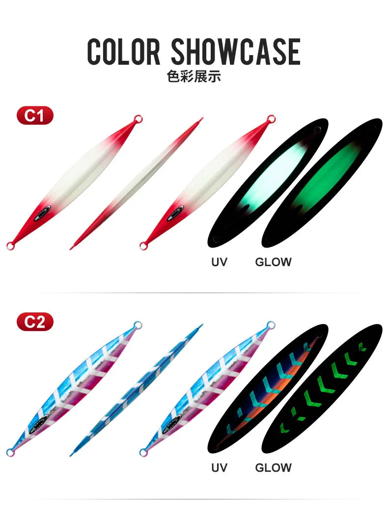 1pcs Vertical Speed Jigs120g150g200g250g300gSea Biomimetic Fish Iron PlateBait WobblerFishing Lure Artificial Ocean Boat Fishing - Duke's Fishing Supply