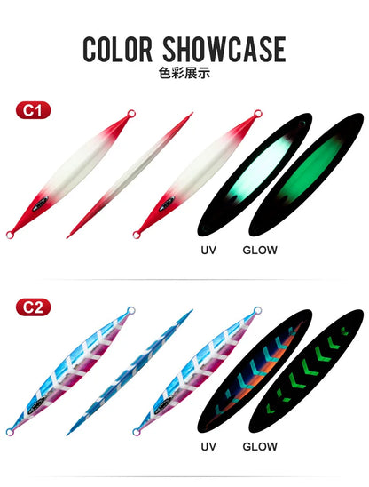 1pcs Vertical Speed Jigs120g150g200g250g300gSea Biomimetic Fish Iron PlateBait WobblerFishing Lure Artificial Ocean Boat Fishing - Duke's Fishing Supply