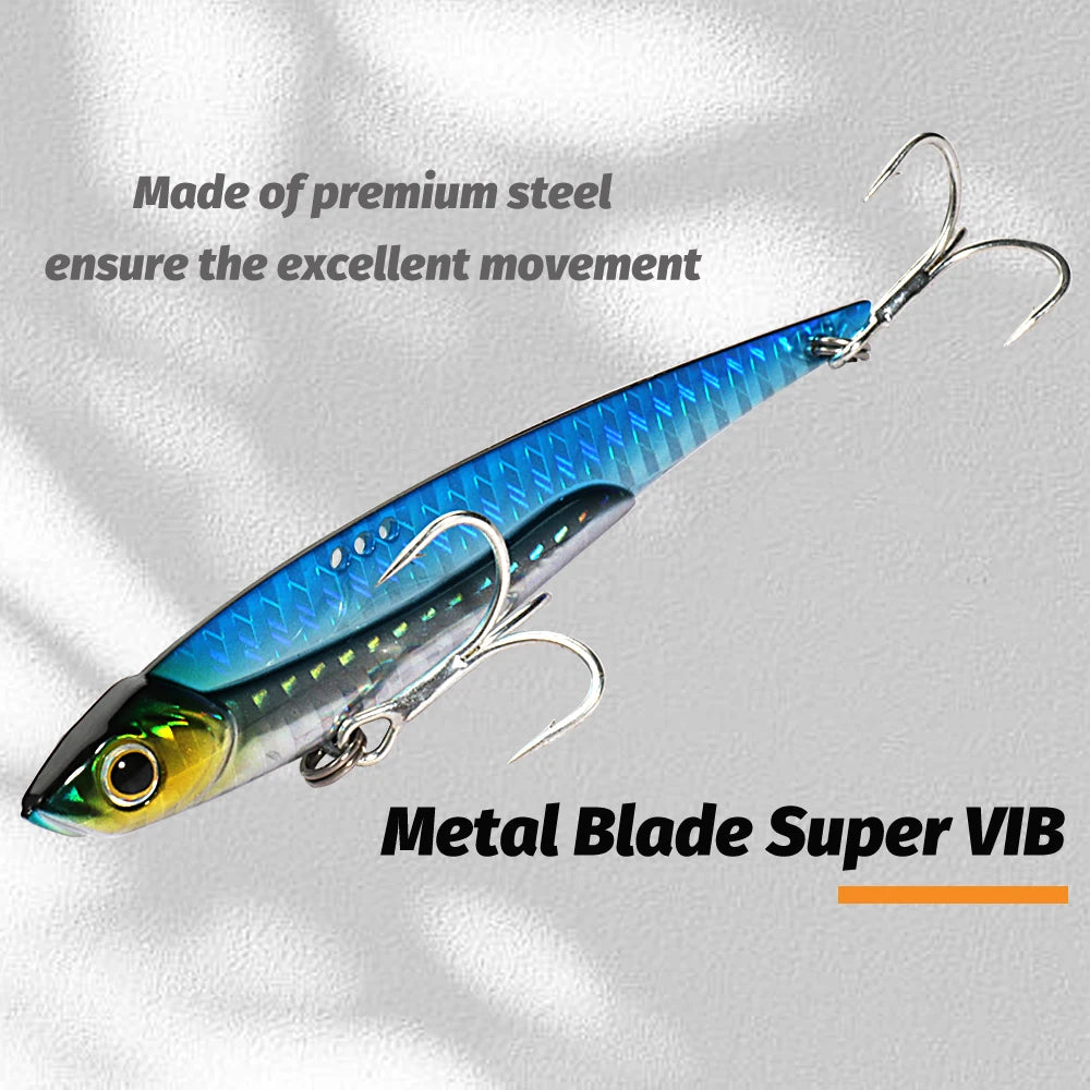 GOBAIT VIB Fishing Lure 20g 25g 30g Metal Jig Sinking Blade Hook Spinner Spoon Cast VIBRATION Carbon Steel Tackle Hard Bait - Duke's Fishing Supply