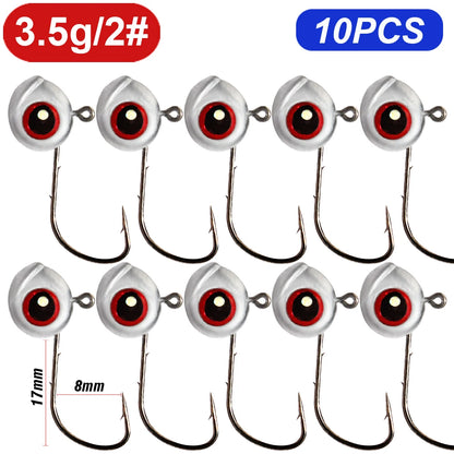 5-20Pcs Big Fish Eye Jig Head Hooks 2.5g 3.5g 5g Shank Barbed Root Ned Rig Fishing Soft Lure Kit Tackle Pesca Gear Fishhook - Duke's Fishing Supply