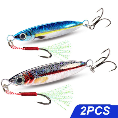 5pcs Metal Jig Lure kit 7g 10g 20g 30g 40g Spinner Sinking Pencil Fishing Tackle Feather Treble Hooks Pesca Cast 2/3/5pcs Baits - Duke's Fishing Supply