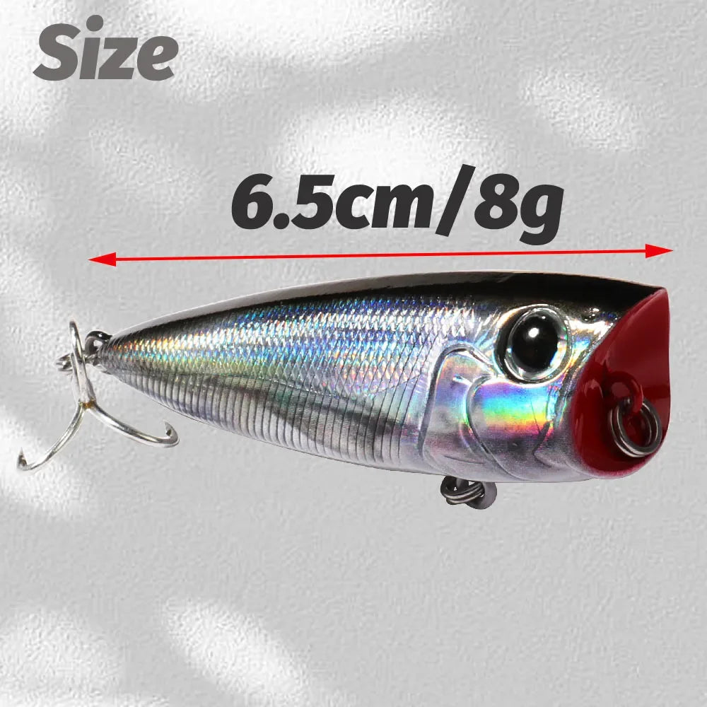 Top Water Floating Popper 8g 6.5cm Lure Steel Ball Copper Ballast Balance System Swimbait Pesca Wobbler Minnow Tackle Crank Bait - Duke's Fishing Supply