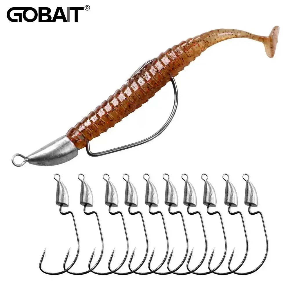 10PCS Metal Jig Head Worm Hook 3.5g 7g 10g 20g Weight Crank Fishhooks Gear Sinker Pesca for Lure Texas Rig Fishing Tackle Kit - Duke's Fishing Supply