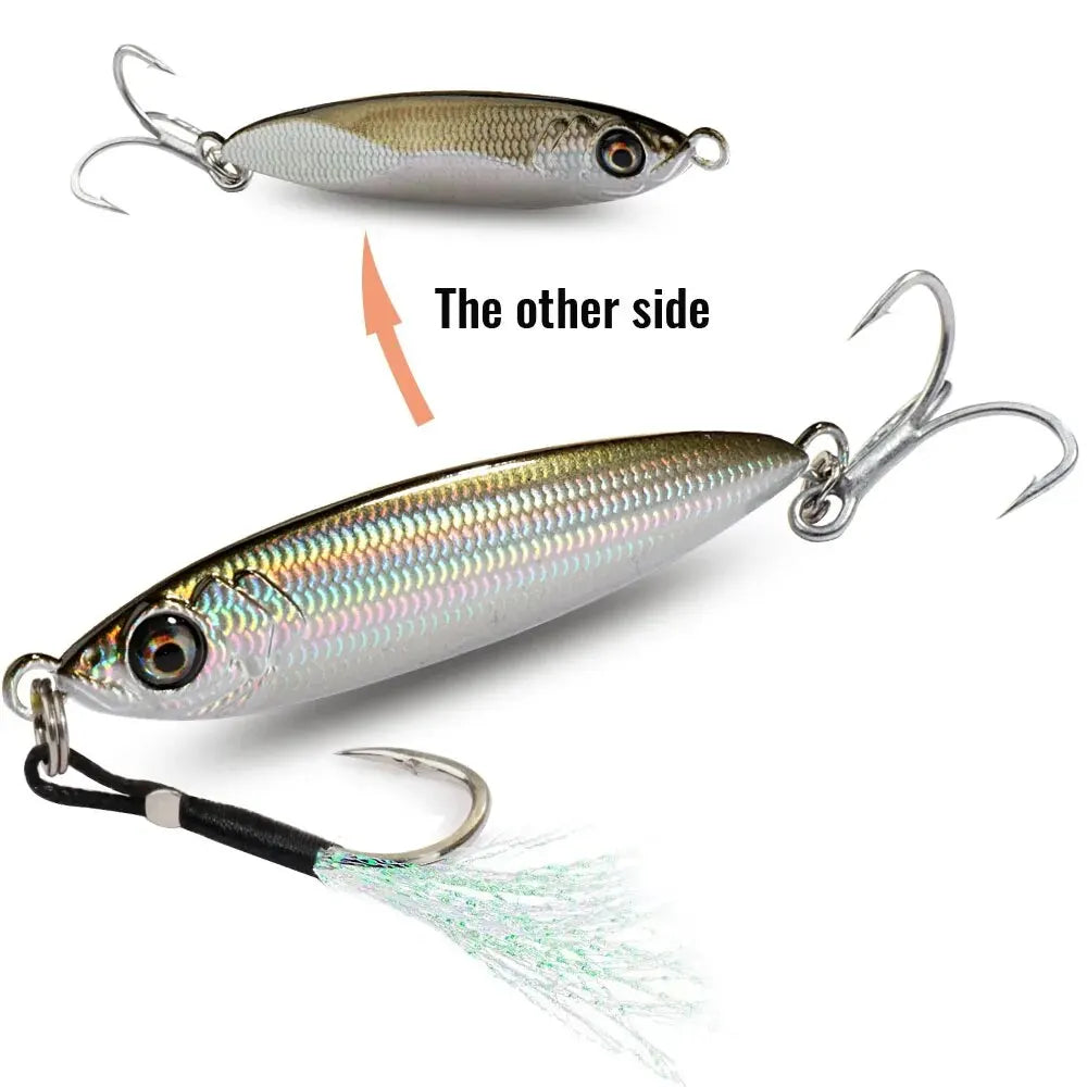 Metal Jig Lure 20g 30g 40g Spinner Spoon 3D Eye Color Laser Spinning Fishing Tackle Popper Hook Swimbait Pesca Spinnerbait Bait - Duke's Fishing Supply
