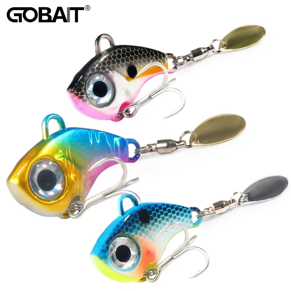 GOBAIT Spinner Bait 10g 20g 30g VIB Spoon Metal Jig Fishing Vibration Tackle Blade Pesca Rotating Spinning Lure Gear Spinnerbait - Duke's Fishing Supply