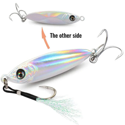 Metal Jig Lure 20g 30g 40g Spinner Spoon 3D Eye Color Laser Spinning Fishing Tackle Popper Hook Swimbait Pesca Spinnerbait Bait - Duke's Fishing Supply