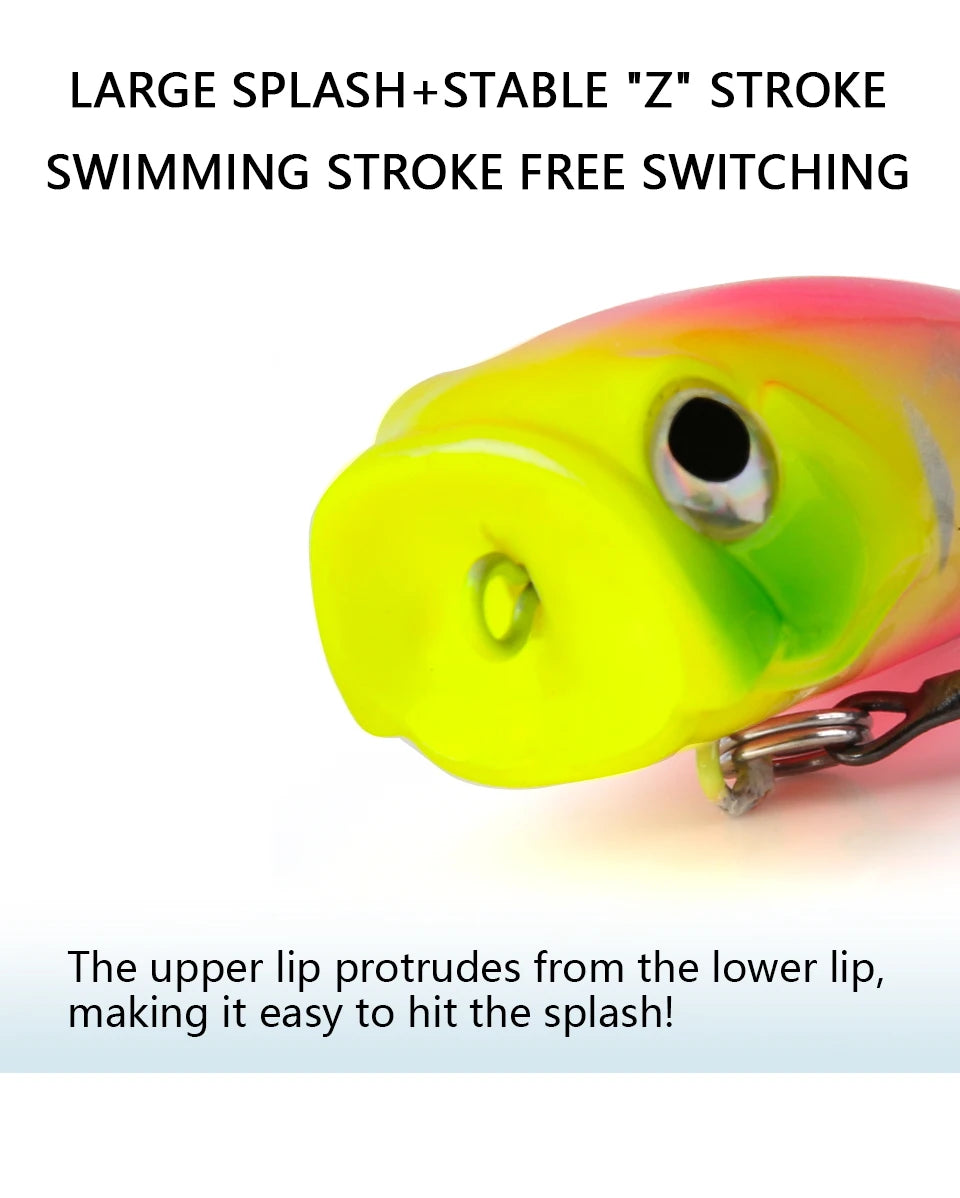 LETOYO 35mm 3.7g Micro Popper Fishing Lure Topwater Mini Artificial Hard Baits Wobblers For Stream Trout Bass Fishing Lures - Duke's Fishing Supply