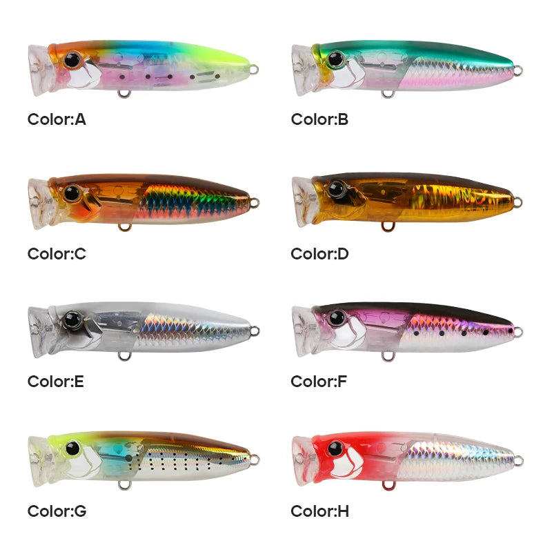LETOYO 9.6g/18g Floating Popper Lure Topwater Hard Baits With Steel Balls Artificial Popper Fishing Lure For Bass - Duke's Fishing Supply