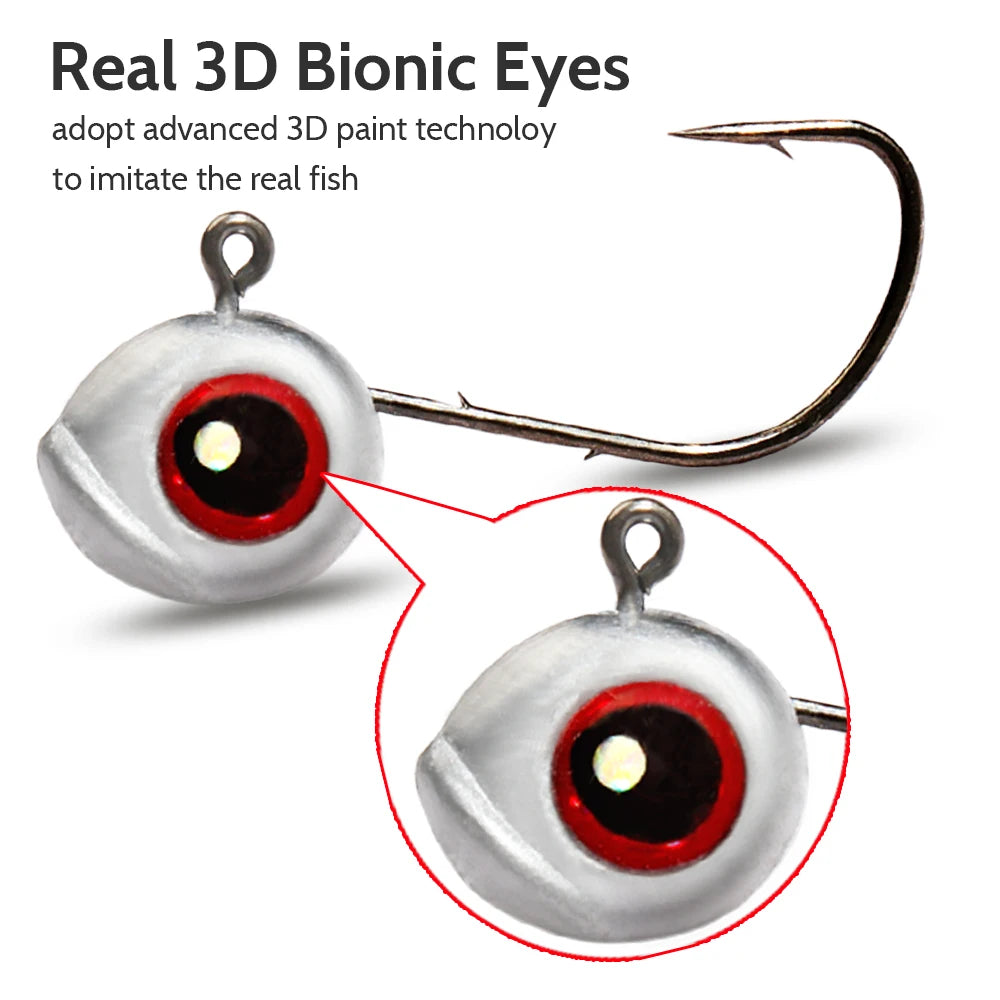 5-20Pcs Big Fish Eye Jig Head Hooks 2.5g 3.5g 5g Shank Barbed Root Ned Rig Fishing Soft Lure Kit Tackle Pesca Gear Fishhook - Duke's Fishing Supply