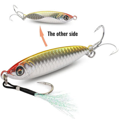 Metal Jig Lure 20g 30g 40g Spinner Spoon 3D Eye Color Laser Spinning Fishing Tackle Popper Hook Swimbait Pesca Spinnerbait Bait - Duke's Fishing Supply