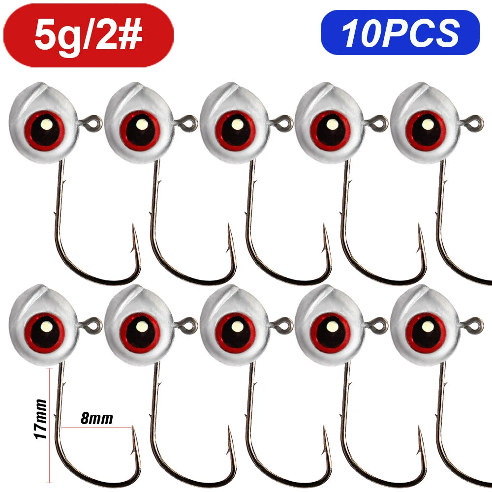 5-20Pcs Big Fish Eye Jig Head Hooks 2.5g 3.5g 5g Shank Barbed Root Ned Rig Fishing Soft Lure Kit Tackle Pesca Gear Fishhook - Duke's Fishing Supply