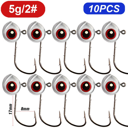 5-20Pcs Big Fish Eye Jig Head Hooks 2.5g 3.5g 5g Shank Barbed Root Ned Rig Fishing Soft Lure Kit Tackle Pesca Gear Fishhook - Duke's Fishing Supply