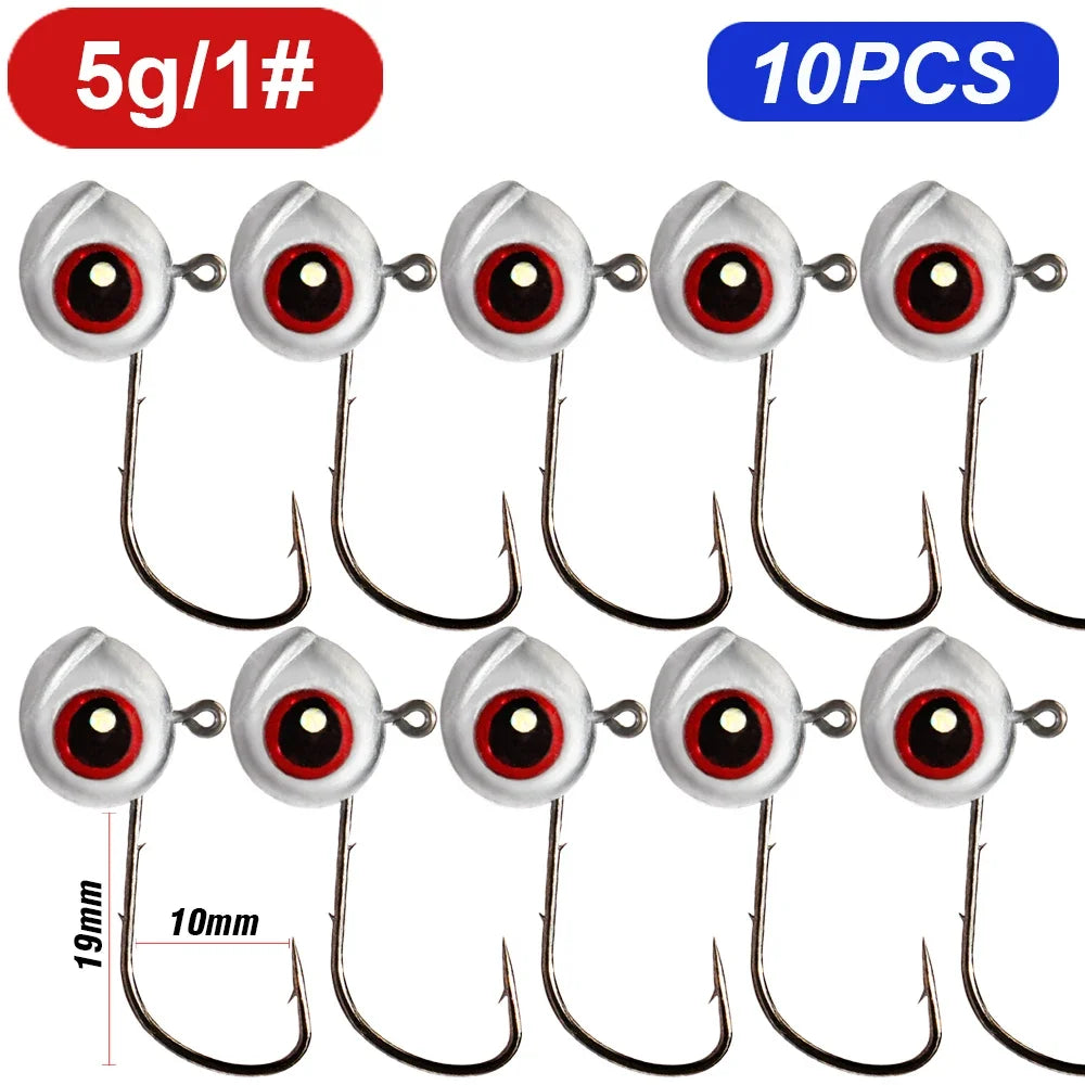 5-20Pcs Big Fish Eye Jig Head Hooks 2.5g 3.5g 5g Shank Barbed Root Ned Rig Fishing Soft Lure Kit Tackle Pesca Gear Fishhook - Duke's Fishing Supply
