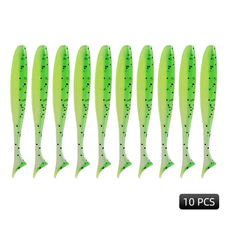 Assorted Paddle Tail Rubber Swimbait (10/Pack) - Duke's Fishing Supply