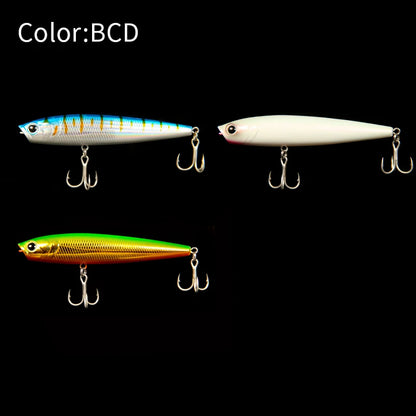 LETOYO 12g/19.5g Floating Popper Lure Long Throw Topwater Hard Pencil Baits Laser Coating Streamline Bass Fishing Lure - Duke's Fishing Supply