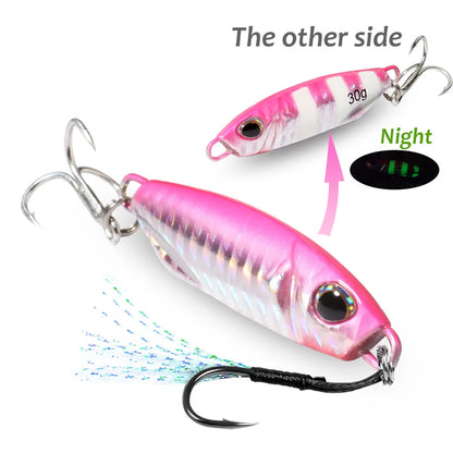 Metal Jig Fishing Lure 10g 20g 30g 40g Shore Casting Swimbait VIB Spoon Fishhook Spinner LAKE Ocean Tackle Pesca Artificial Bait - Duke's Fishing Supply