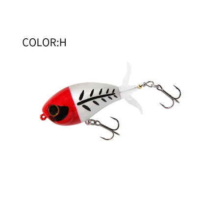 LETOYO 40mm 50mm Topwater Whopper Popper Rotating Double Propeller Tail Artificial Bait for bass pike Fishing Lures - Duke's Fishing Supply